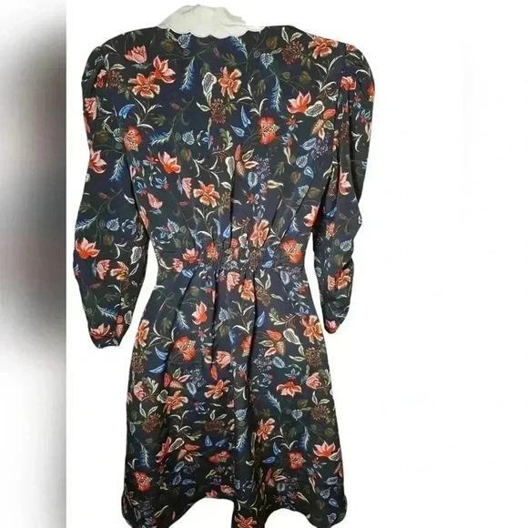 Zara Embroidered Collar Print Dress xxs - Picture 9 of 16